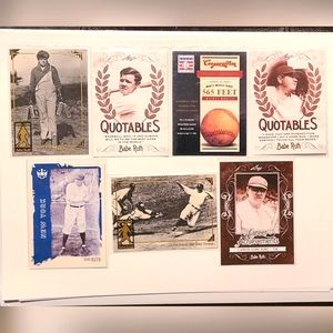 Babe Ruth Topps and Panini MLB Baseball Card Lot of 7